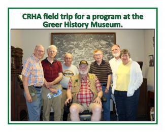 CRHA field trip for a program at the Greer History Museum